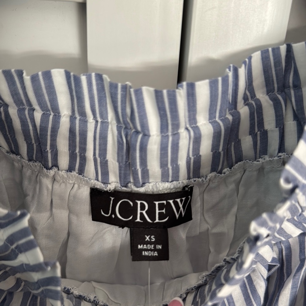 J. Crew Blue Oversized Smocked Sundress Square Neck Midi,half lined, side slits. - Picture 3 of 9